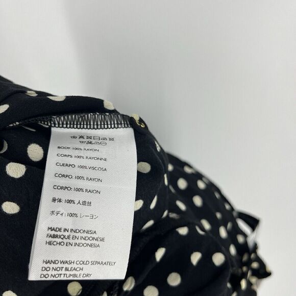 Faithfull The Brand Anthropologie Jumpsuit Size XS Black Helena Polka Dot Bow - Picture 10 of 12